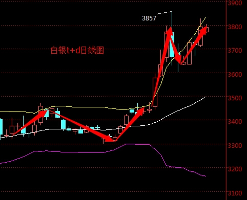 2016年5月3日白銀t+d走勢圖